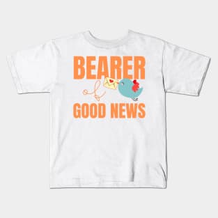 Bearer of Good News Cute Blue Bird with Mail Kids T-Shirt